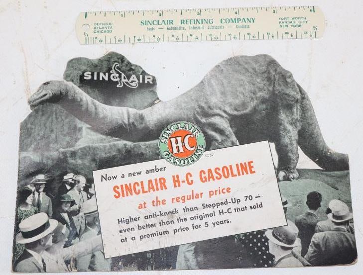 Group of 2 Sinclair Refining Company 6 inch Ruler and HC Gasoline Pamphlet (1 of 2)