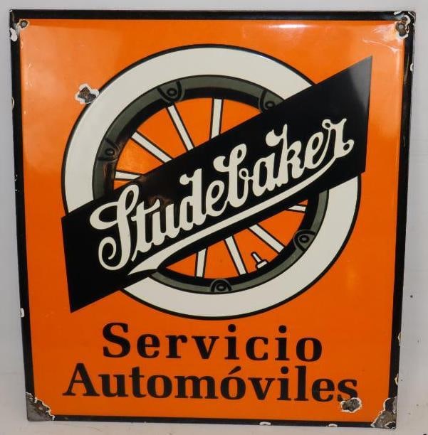 Studebaker Automobile Service Single Sided Porcelain Reproduction Advertising Sign (1 of 4)