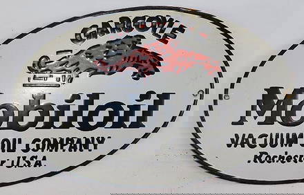 Gargoyle Mobiloil Single Sided Porcelain Reproduction Advertising Sign (1 of 4)