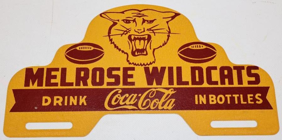 Melrose Wildcats Drink Coca-Cola in Bottles Reproduction License Plate Topper (1 of 2)