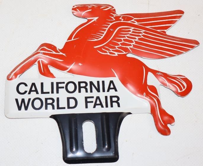 Vintage Mobil Pegasus Checkered Flag