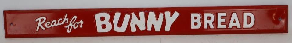 Embossed Metal Reach for Bunny Bread Metal Advertising Door push (1 of 5)