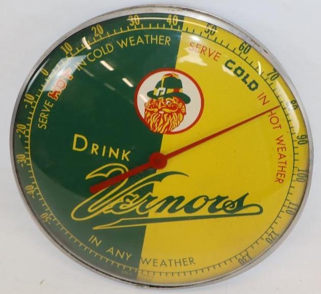 Drink Vernor's Ginger Ale Drink Glass Advertising Thermometer (1 of 4)