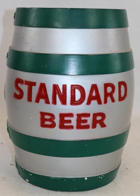 Standard Erin Brew Advertising Chalk Ware Coin Bank: 8.5x8.5x12.5