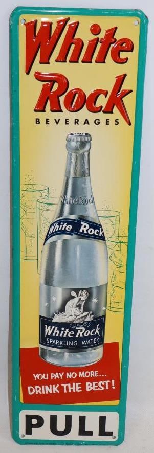 White Rock Sparkling Water Embossed Metal Advertising Door Pull (1 of 3)