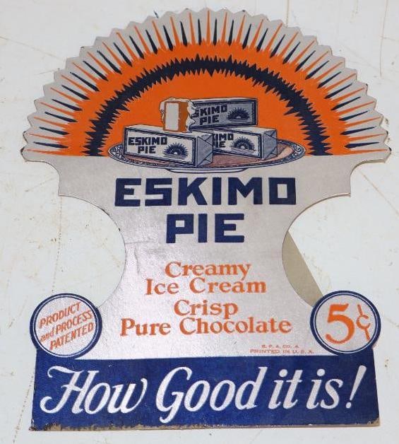 Eskimo Pie How Good It Is! Cardboard Easelback Countertop Advertising Sign (1 of 2)