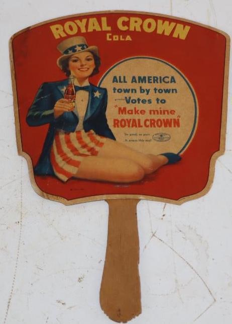 Royal Crown Cola/Nehi Bottling Political Advertising Cardboard Hand Fan: 7.75" x 11.75"