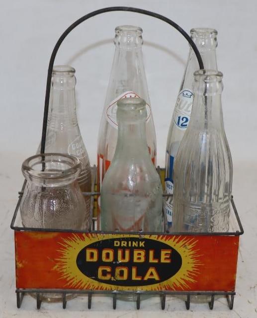 Drink Double Cola 6 Bottle Carrier with Bottles: 8.25" x 5.75" x 11"