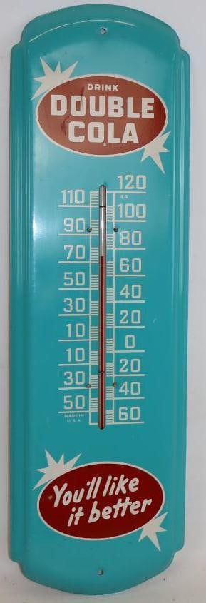 Drink Double Cola You'll Like it Better Metal Advertising Thermometer (1 of 5)