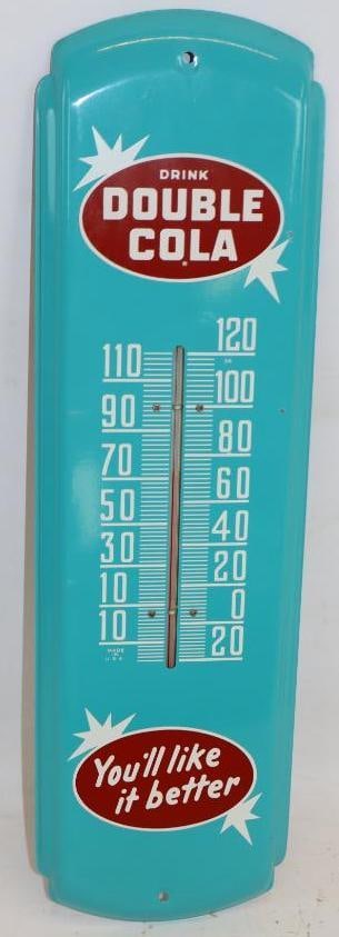 Drink Double Cola You'll Like it Better Metal Advertising Thermometer (1 of 2)
