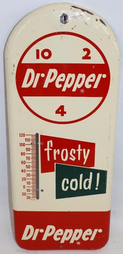 Dr. Pepper Frosty Cold 10-2-4 Metal Advertising Thermometer (1 of 2)