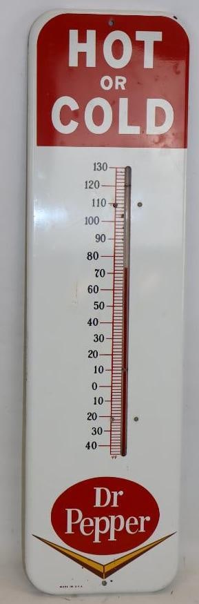 Drink Dr. Pepper Hot or Cold Metal Advertising Thermometer (1 of 6)