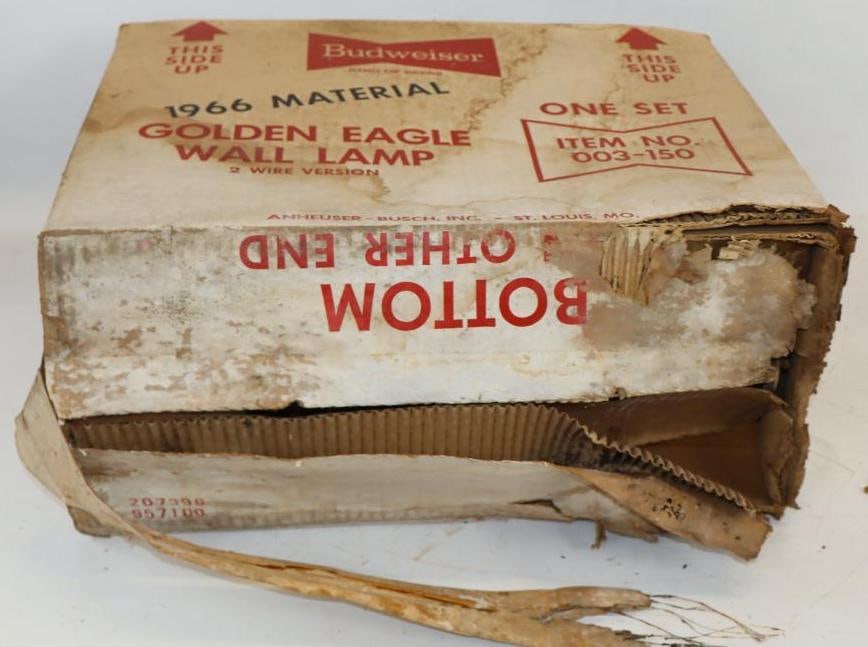 1966 Budweiser Golden Eagle Wall Lamp Set In Original Box (1 of 6)
