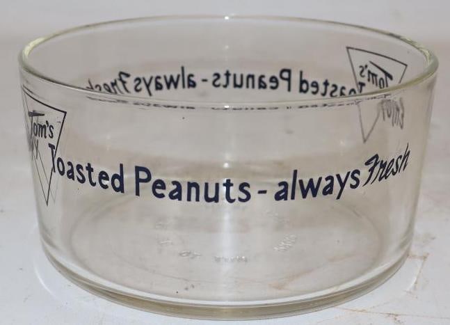 Tom's Roasted Peanuts Glass Advertising Bowl (1 of 3)