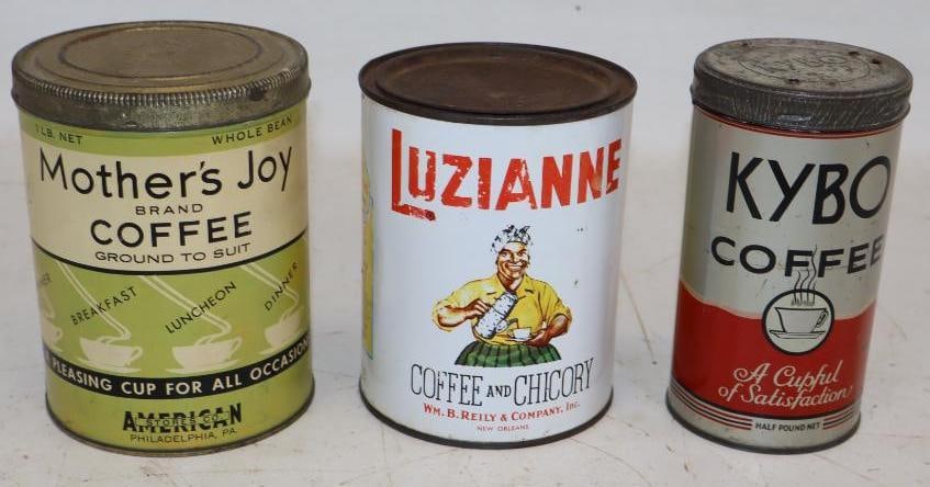 Group of 3 Mother's Joy, Kybo, and Luzianne Tea and Coffee Tins (1 of 2)