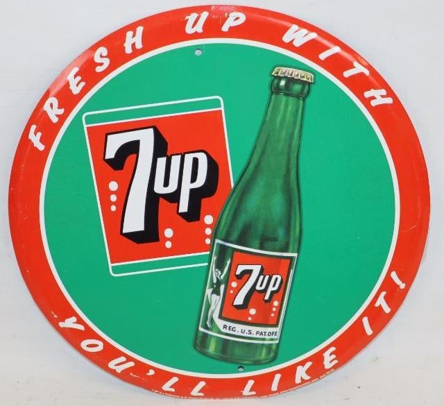 Fresh Up with 7UP You'll Like It Reproduction Metal Advertising Sign: 11.75" x 11.75"