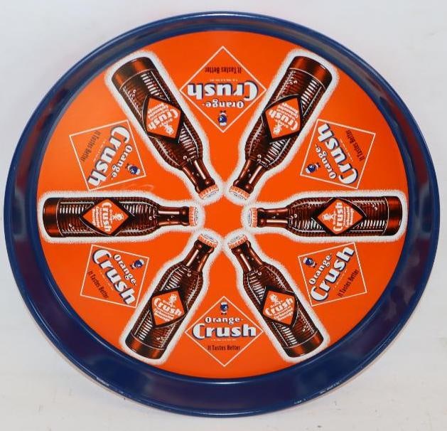 Orange Crush Soda it Tastes Better with Crushy Metal Advertising Serving Tray (1 of 2)