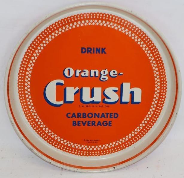 Drink Orange Crush Carbonated Beverage with Crushy Metal Advertising Serving Tray (1 of 2)