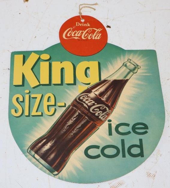 Drink Coca-Cola Ice Cold King Size Advertising Cardboard Fan Pull (1 of 2)