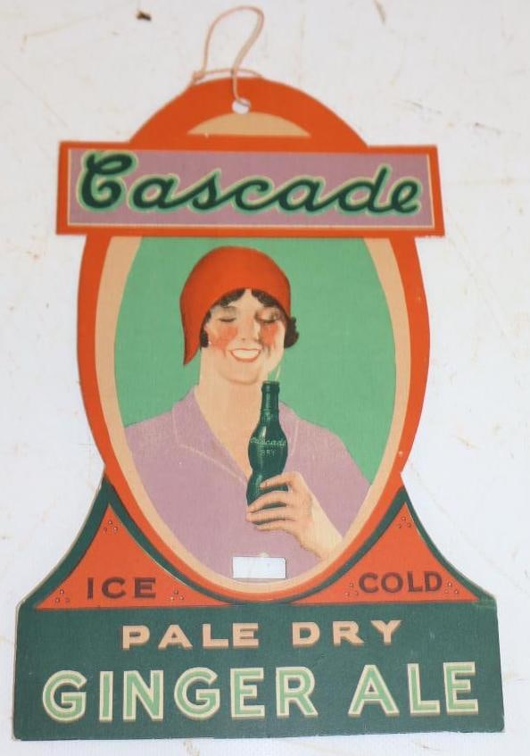 Cascade Ice Cold Pale Dry Ginger Ale Cardboard Advertising Sign (1 of 2)