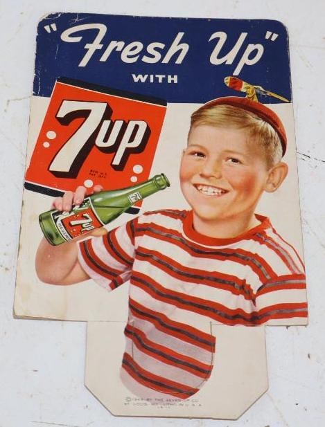 1949 "Fresh Up" with 7up Cardboard Bottle Topper (1 of 2)