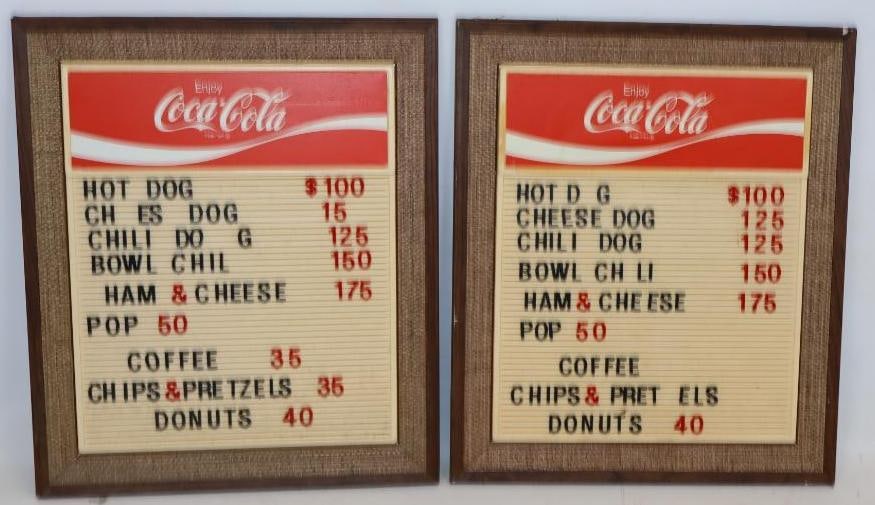 Group of 2 Enjoy Coca Cola Menu Boards: 16x18.5x1 Each