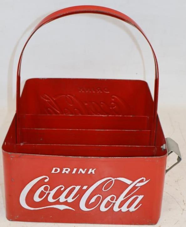 Embossed Drink Coca-Cola 20 Bottle Metal Carrier with Bottle Opener (1 of 5)