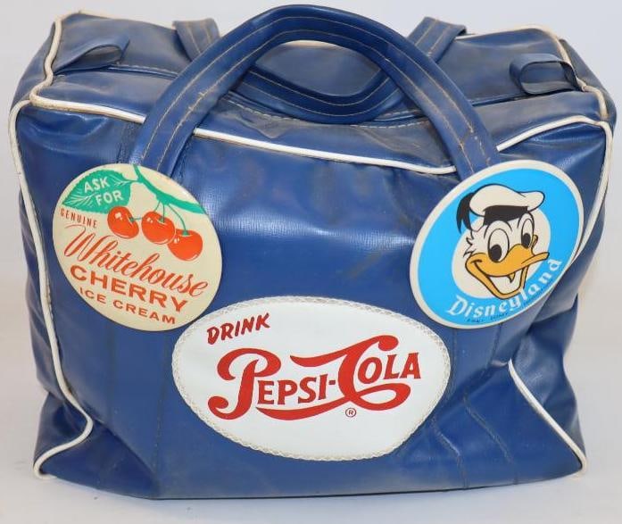 Drink Pepsi Cola Vinyl Advertising Lunch Bag: 11" x 7.5" x 9"