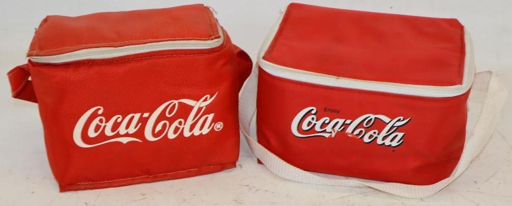 Group of 2 Drink Coca-Cola Insulated Lunch Bags: largest 8" x 4.5" x 6"