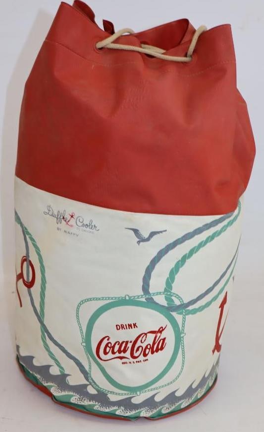 Drink Coca-Cola Nautical Themed Duffel Cooler: 10" x 10" x 17"