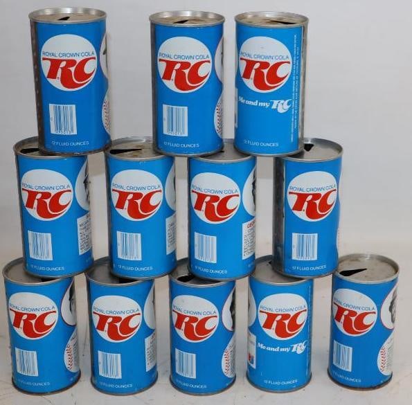 Group of 12 RC Cola 1978 Baseball Soda Cans With Robin Yount (1 of 2)