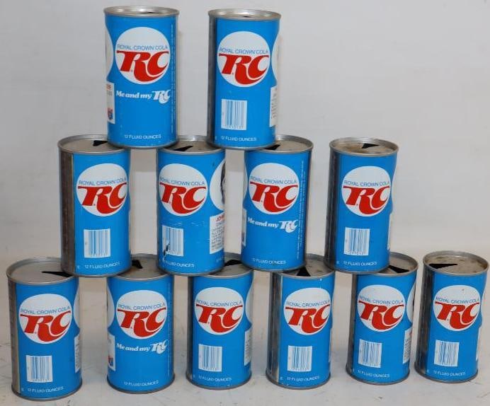 Group of 12 RC Cola 1978 Baseball Soda Cans With Johnny Bench (1 of 2)