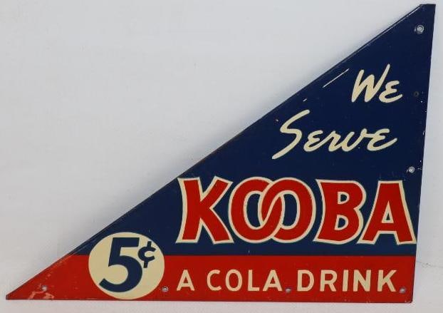 We Serve Kooba 5 Cent a Cola Drink Triangular Kick Plate Door Sign (1 of 2)