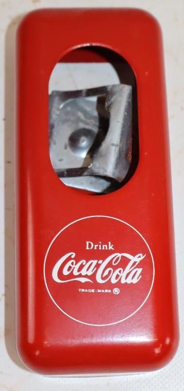 Drink Coca-Cola Metal Advertising Bottle Opener with Cap Catcher (1 of 3)
