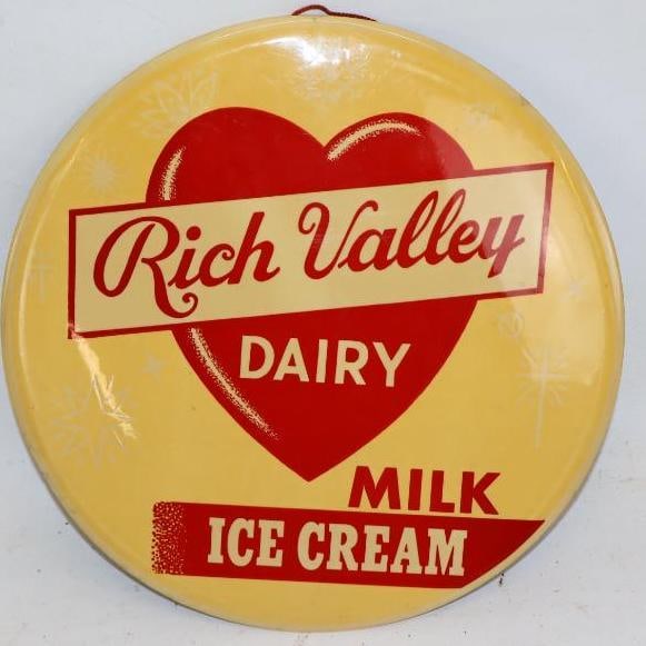 Rich Valley Dairy Milk Ice Cream TOC Easelback Advertising Sign (1 of 2)