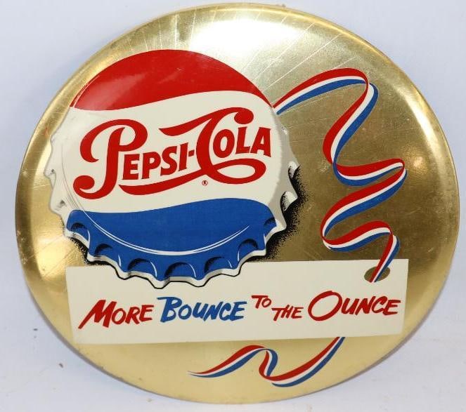 Pepsi-Cola More Bounce to the Ounce TOC Easelback Advertising Sign (1 of 2)