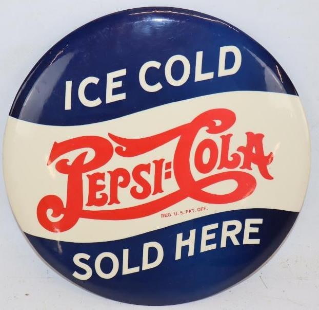 Ice Cold Pepsi-Cola Sold Here TOC Advertising Sign (1 of 2)