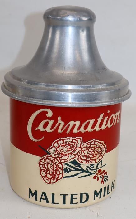 Debossed Carnation Malted Milk Aluminum Advertising Can (1 of 5)