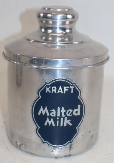 Kraft Malted Milk Advertising Can: 6" x 6" x 7.5"