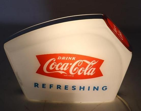 Have a Coke Light Up Fishtail Dispenser Topper Sign: 11" x 4" x 7.25"