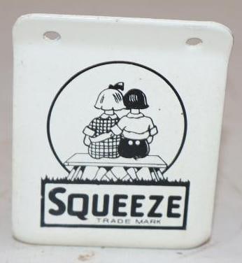 Squeeze Cola Metal Advertising Bottle Opener: 2" x 2.5" x 1.5"