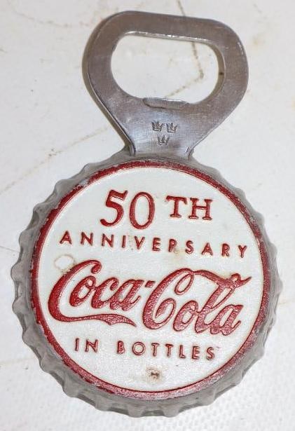 50th Anniversary Coca-Cola in Bottles Cap Shaped Bottle Opener (1 of 2)
