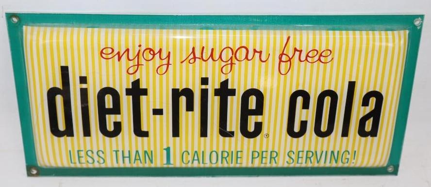 Enjoy Sugar Free Diet Rite Cola Plastic Advertising Sign (1 of 2)