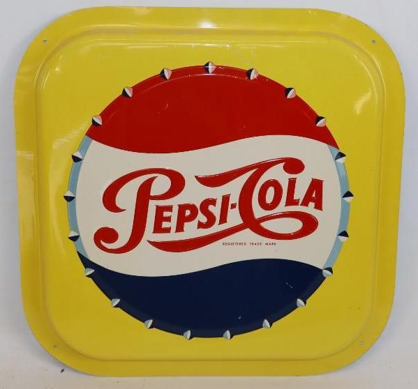 Pepsi-Cola Embossed Bottle Cap Advertising Metal Sign (1 of 4)