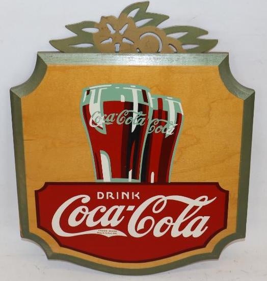 Drink Coca-Cola Wooden Advertising Kay Displays Inc. Advertising Sign (1 of 2)