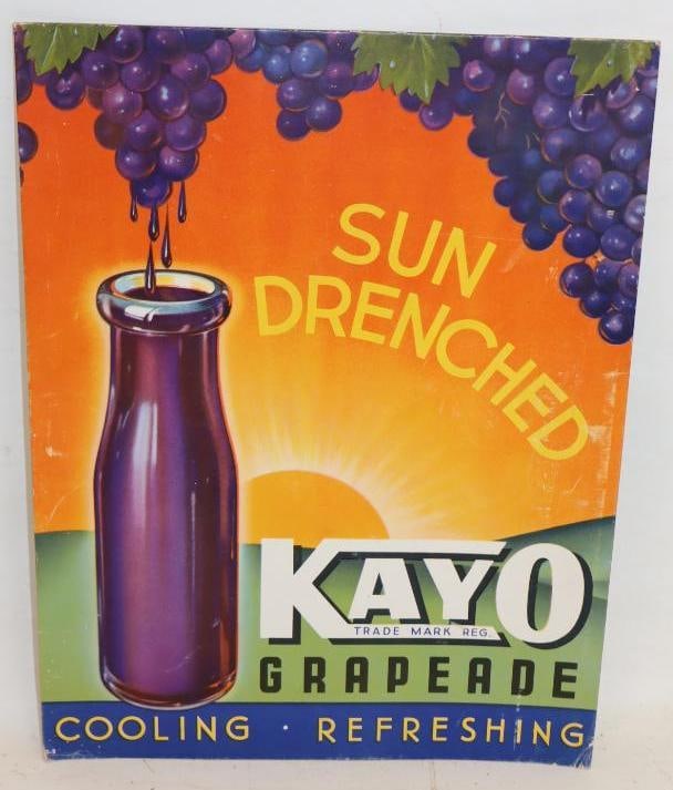 Kayo Grapeade Cardboard Easelback Countertop Display Sign: 11" x 14"