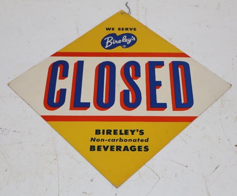We Serve Bireley's Non Carbonated Beverages Double Sided Cardboard Open/Closed Window Sign (1 of 2)