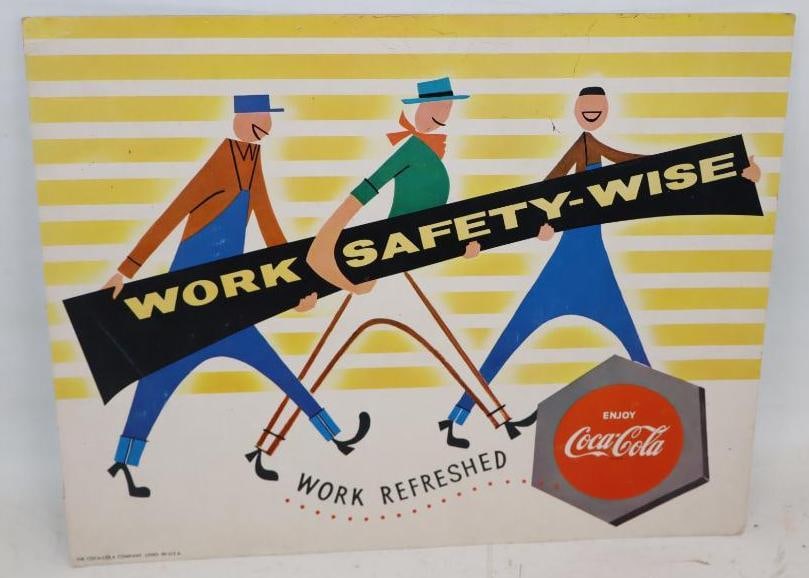 Enjoy Coca-Cola Work Safety-Wise Single Sided Cardboard Advertising Sign (1 of 3)