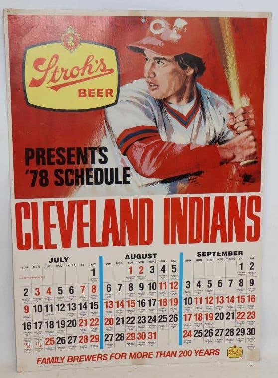 1978 Cleveland Indians Schedule With Stoh's Advertisement Poster (1 of 4)