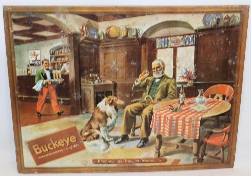Buckeye Kraeusen Brewed TOC Beer Advertising Sign: 20.25x15.5 Sign Is Marked American Artworks Inc.